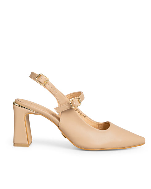 Zapatilla Nude Slingback Con Correa 5022