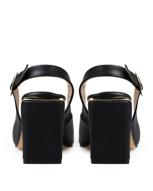 Zapatilla Negra Slingback Hebilla 5024