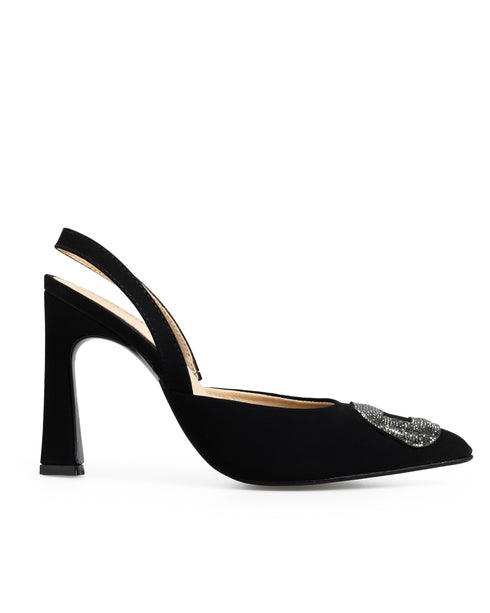 Zapatilla Negra Hebilla Brillos 513R