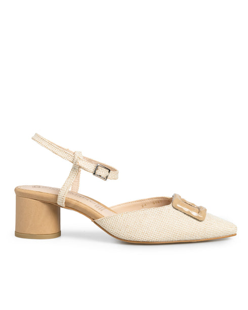 Zapatilla Beige Hebilla Camel 5167