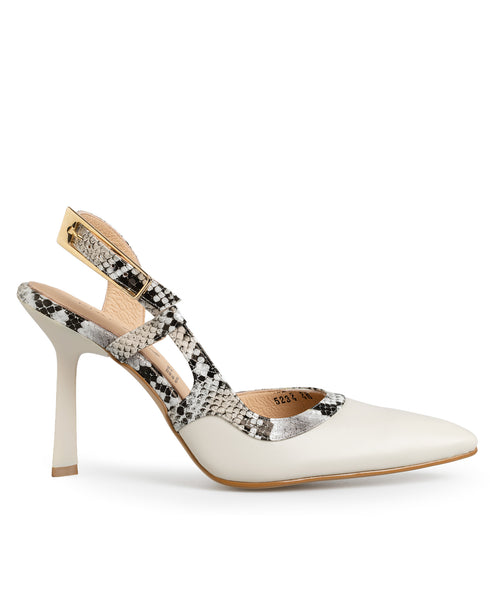 Zapatilla Latte Slingback Tiras Víbora 5234