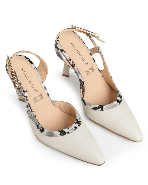 Zapatilla Latte Slingback Tiras Víbora 5234