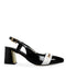 Zapatilla Negra Slingback Tira Blanca 5711