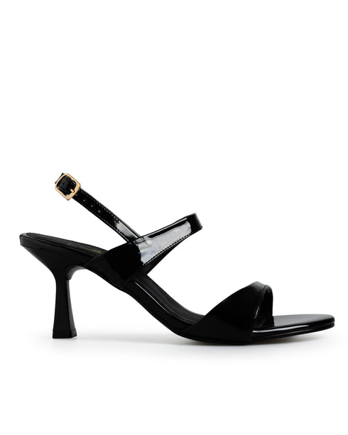 Sandalia Negra Tacón Bajo 6200