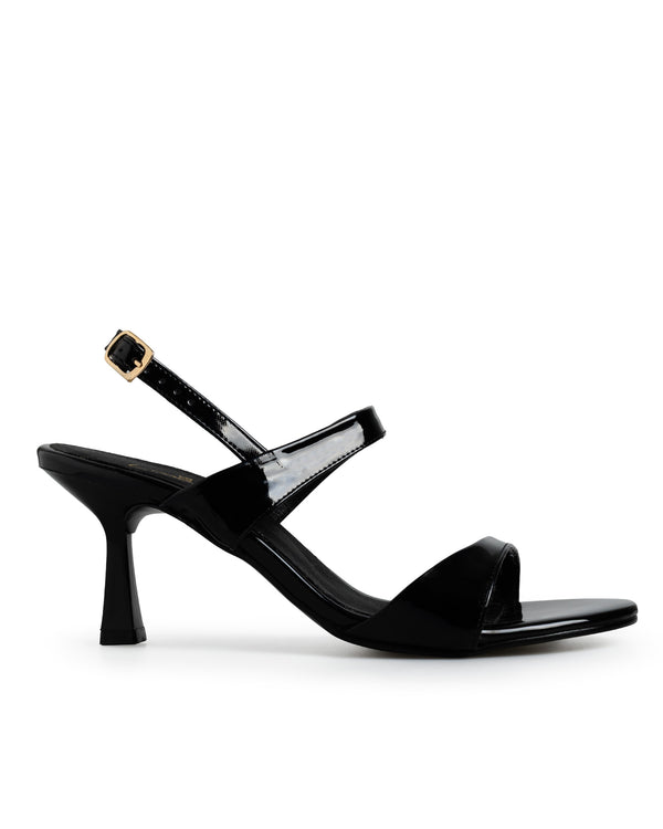 Sandalia Negra Tacón Bajo 6200