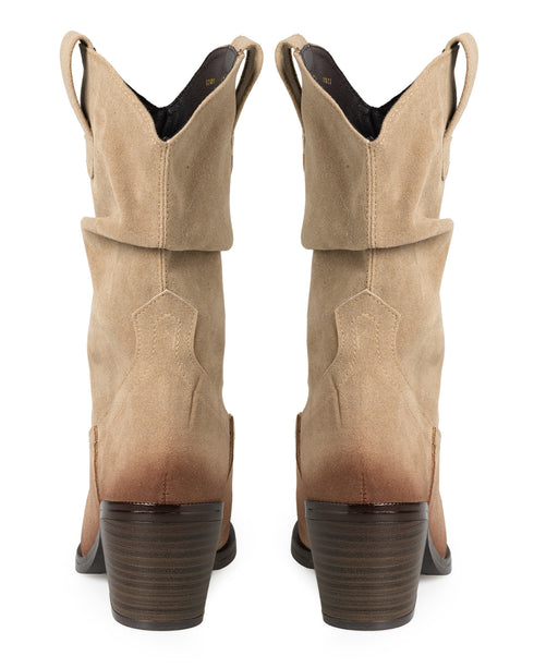 Bota Vaquera Beige Corrugada 6310