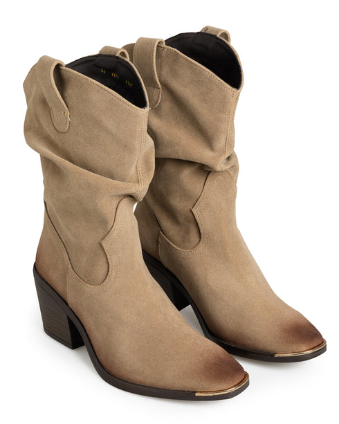 Bota Vaquera Beige Corrugada 6310