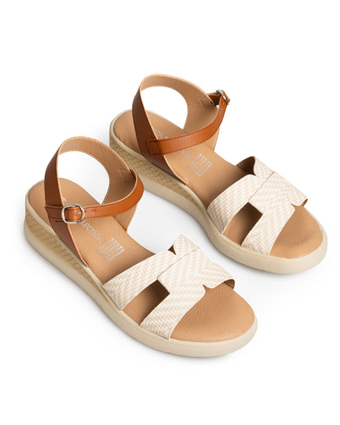 Sandalia Confort Multicolor Tacón Cuña 6616