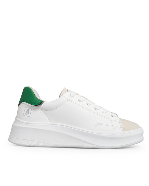 Tenis Blanco Chunky Talón Verde 7069