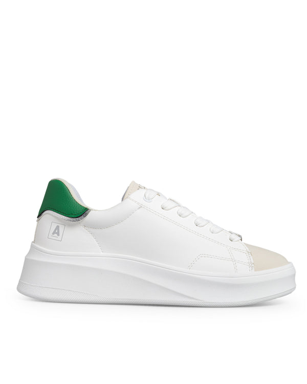Tenis Blanco Chunky Talón Verde 7069