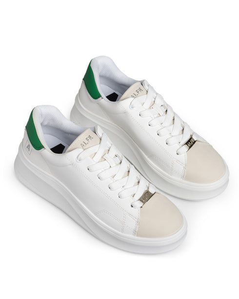 Tenis Blanco Chunky Talón Verde 7069