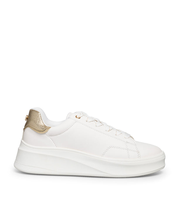 Tenis Blanco Talón Oro 7072