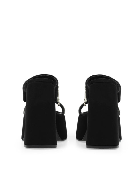 Sandalia Plataforma Negra Tira Glitter 7502