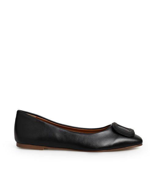Balerina Flat Negro Con Hebilla 752C