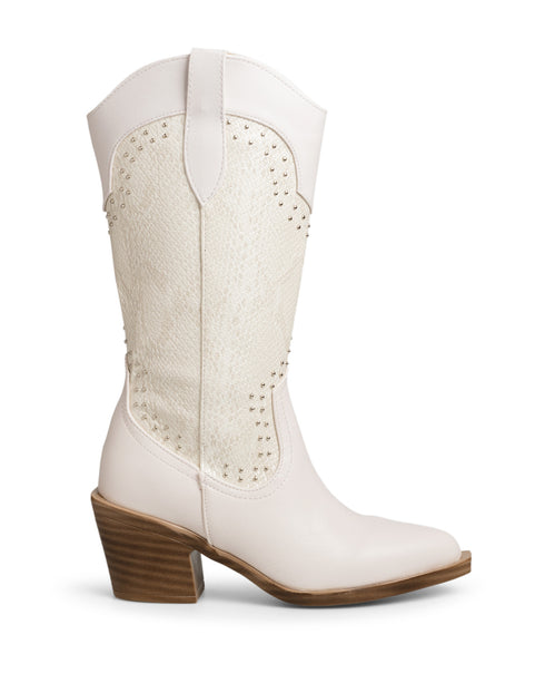 Bota Vaquera Latte Snake Estoperoles 7580