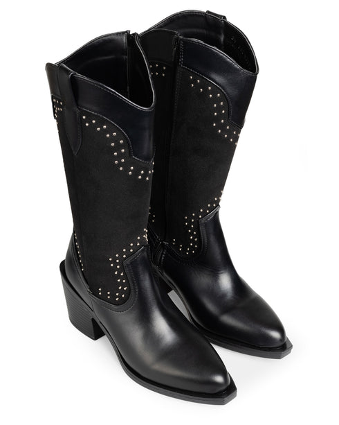 Bota Vaquera Negra Estoperoles 7580