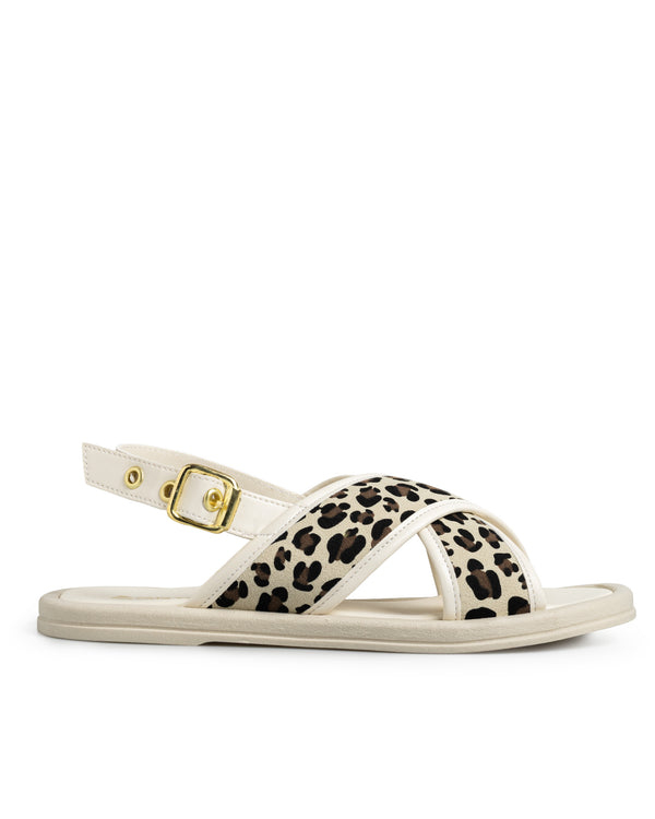 Sandalia Latte Tiras Cruzadas Leopardo 7603