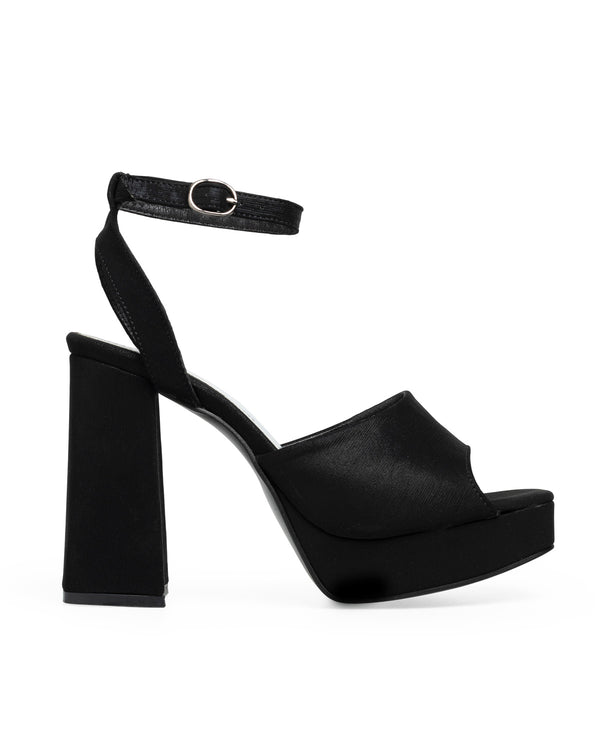 Sandalia Negra Brillosa Ankle Strap 7750