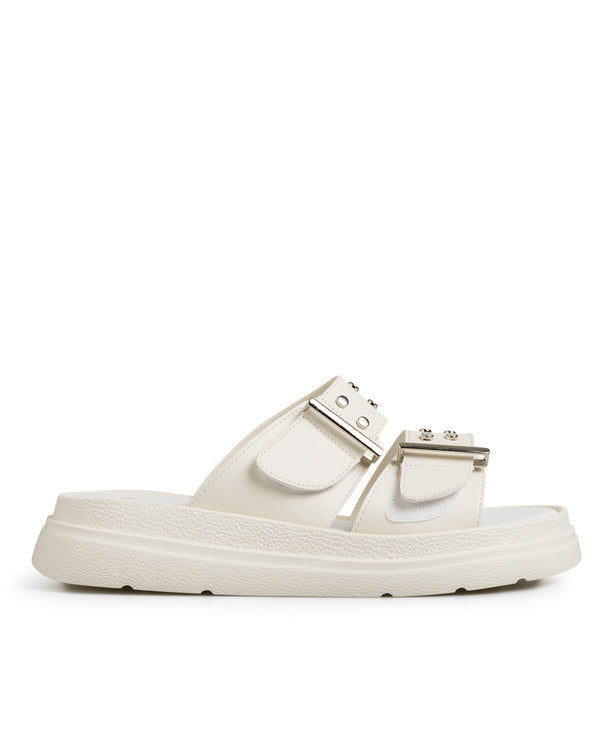 Sandalia Latte Chuncky Doble Hebilla 7919