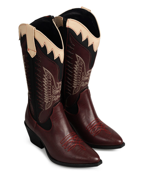 Bota Vaquera Vino Beige 8004