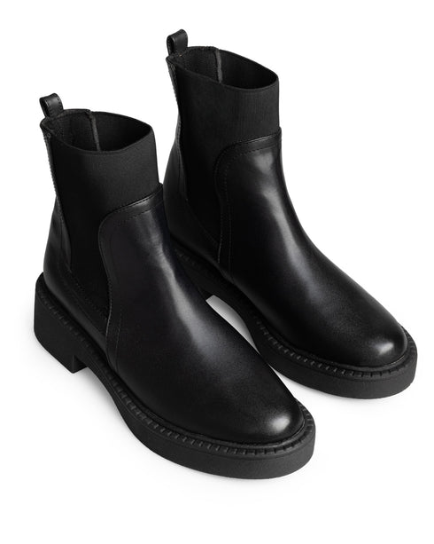 Botín Negro Resortes Tipo Chelsea 8006