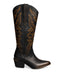 Bota Vaquera Negra Western Puntadas Bronce 8011
