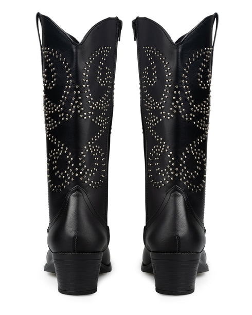 Bota Vaquera Negra Estoperoles 8035