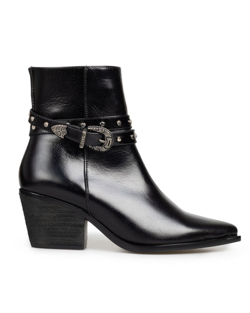 Botín Negro Picudo Hebilla 821P