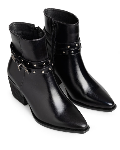 Botín Negro Picudo Hebilla 821P