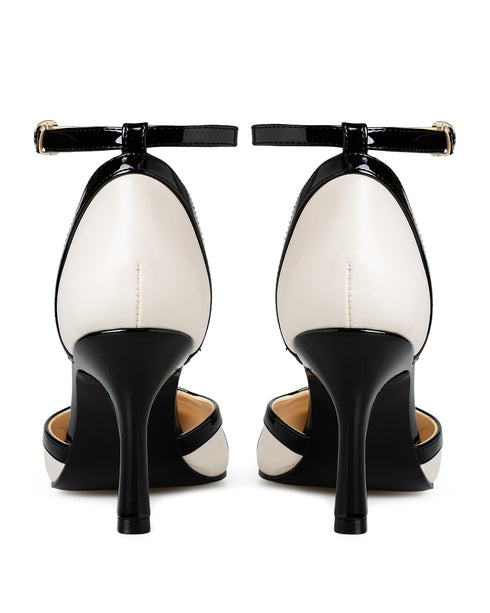 Zapatilla Latte Ankle Strap Constraste Negro 8292