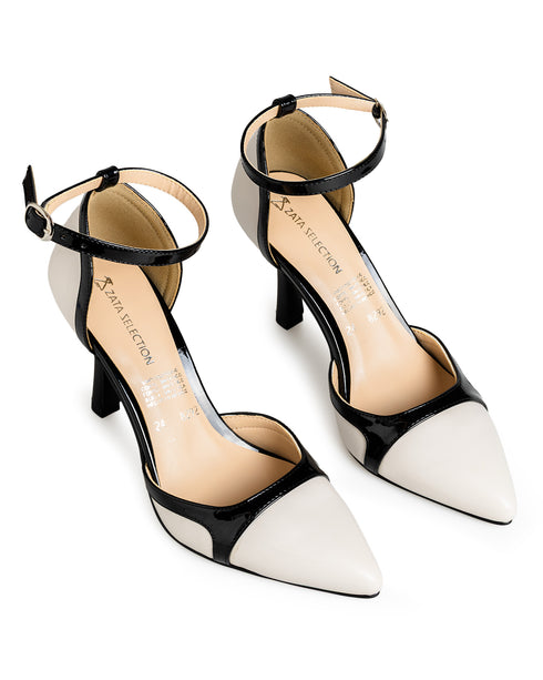 Zapatilla Latte Ankle Strap Constraste Negro 8292