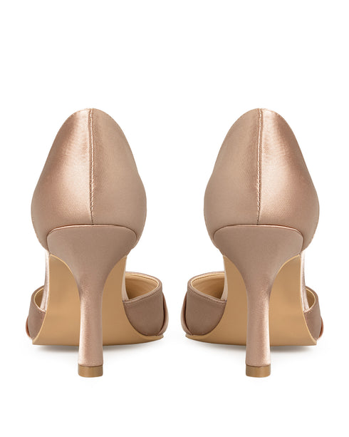 Zapatilla Oro Rosado Satín Hebilla 8307
