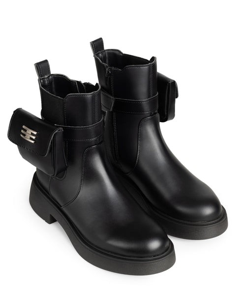 Botín Negro Combat Con Bolsillo 8312