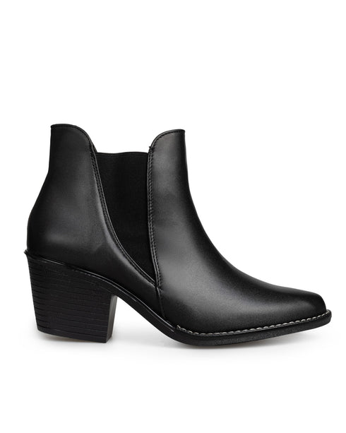 Botín Negro Picudo Resortes 8493