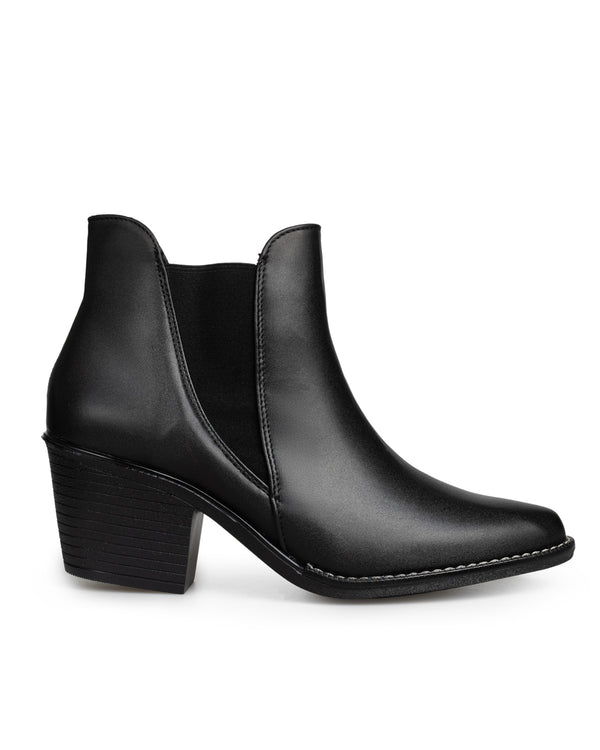 Botín Negro Picudo Resortes 8493