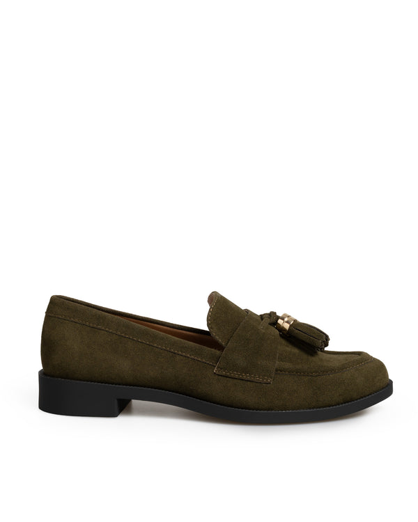 Mocasín Verde Motitas Oro 8606