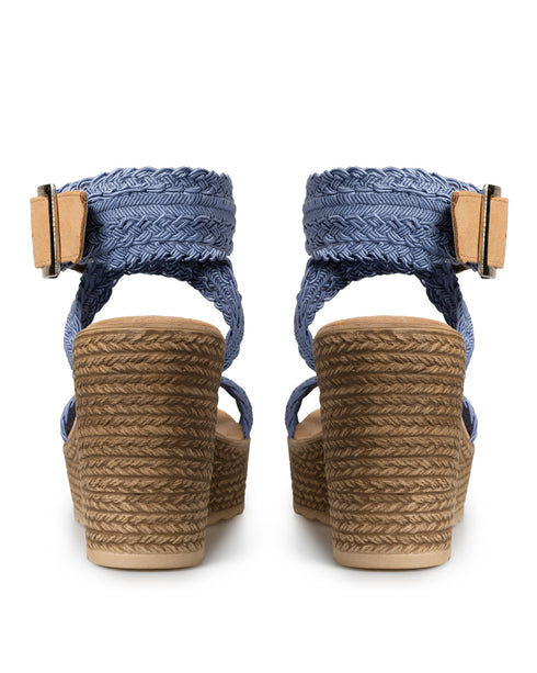 Plataforma Cuña Azul Tira Hebilla 8607