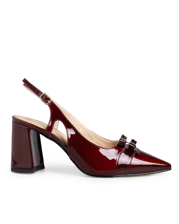 Zapatilla Vino Slingback Doble Moño 9025