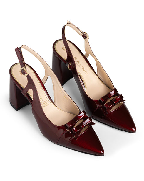 Zapatilla Vino Slingback Doble Moño 9025