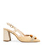 Zapatilla Beige Slingback Hebilla Naranja 9030