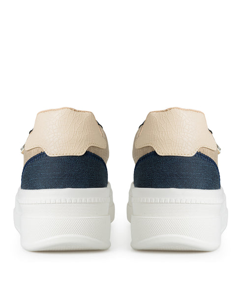 Tenis Beige Confort Plataforma Charm Estrella 9406