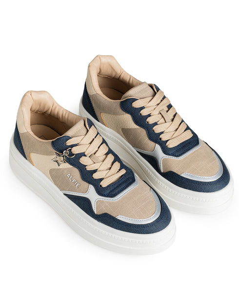 Tenis Beige Confort Plataforma Charm Estrella 9406