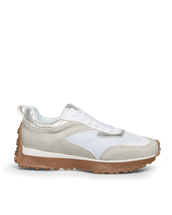 Tenis Blanco Plata Linea Brillos 9448