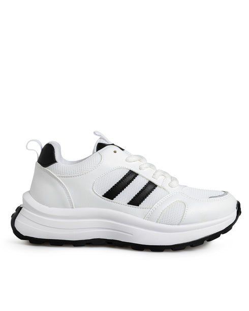 Tenis Blanco Deportivo Tiras Negras 950G