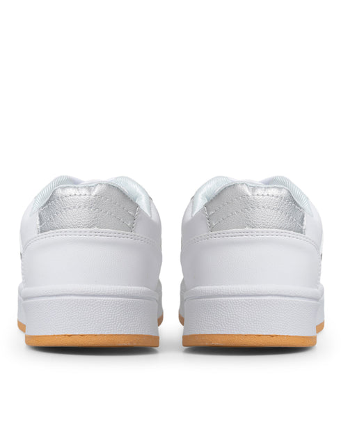 Tenis Deportivo Blanco Tira Plata 9807