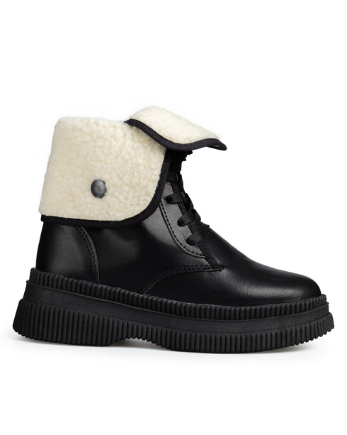 Botín Negro Tipo Combat Borrego 9811