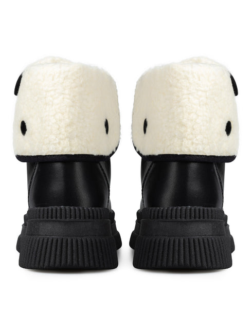 Botín Negro Tipo Combat Borrego 9811