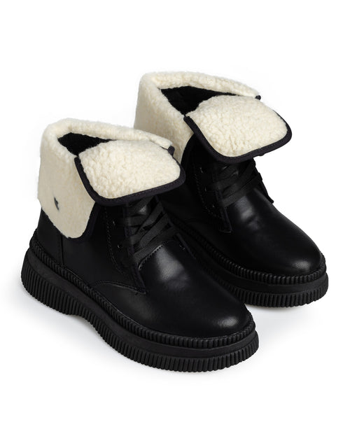 Botín Negro Tipo Combat Borrego 9811