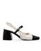 Zapatilla Blanca Slingback Punta Negra 10255