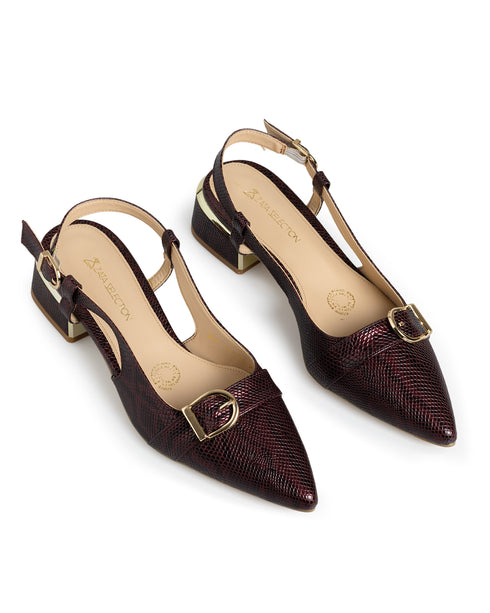 Zapatilla Vino Víbora Slingback Tira Hebilla 11052